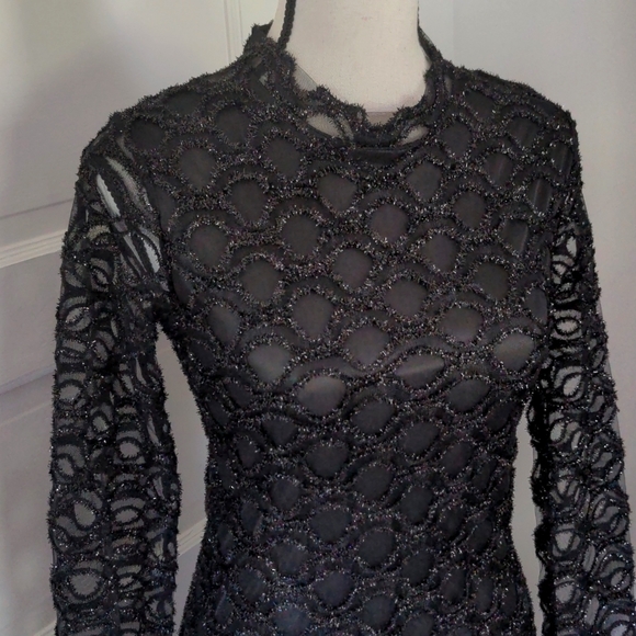 Vintage Shiny Opaque Party Dress, 90s prom vibes - Picture 3 of 8